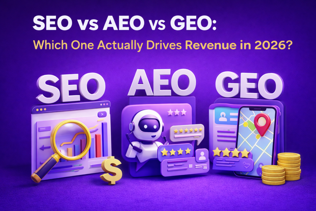 SEO vs AEO vs GEO : Which One Actually Drives Revenue in 2026?